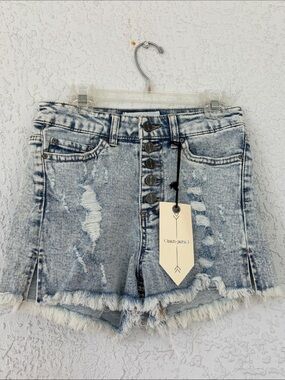 Ban.Jara Light Blue Distressed Denim high rise Shorts size 5/26